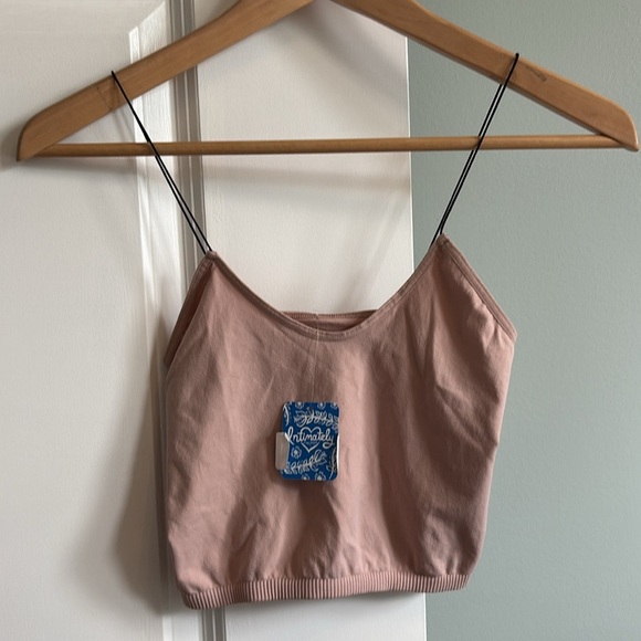 NWT Free People Women's Seamless Skinny Strap Crop Cami, ballet, XS/S - Picture 7 of 9